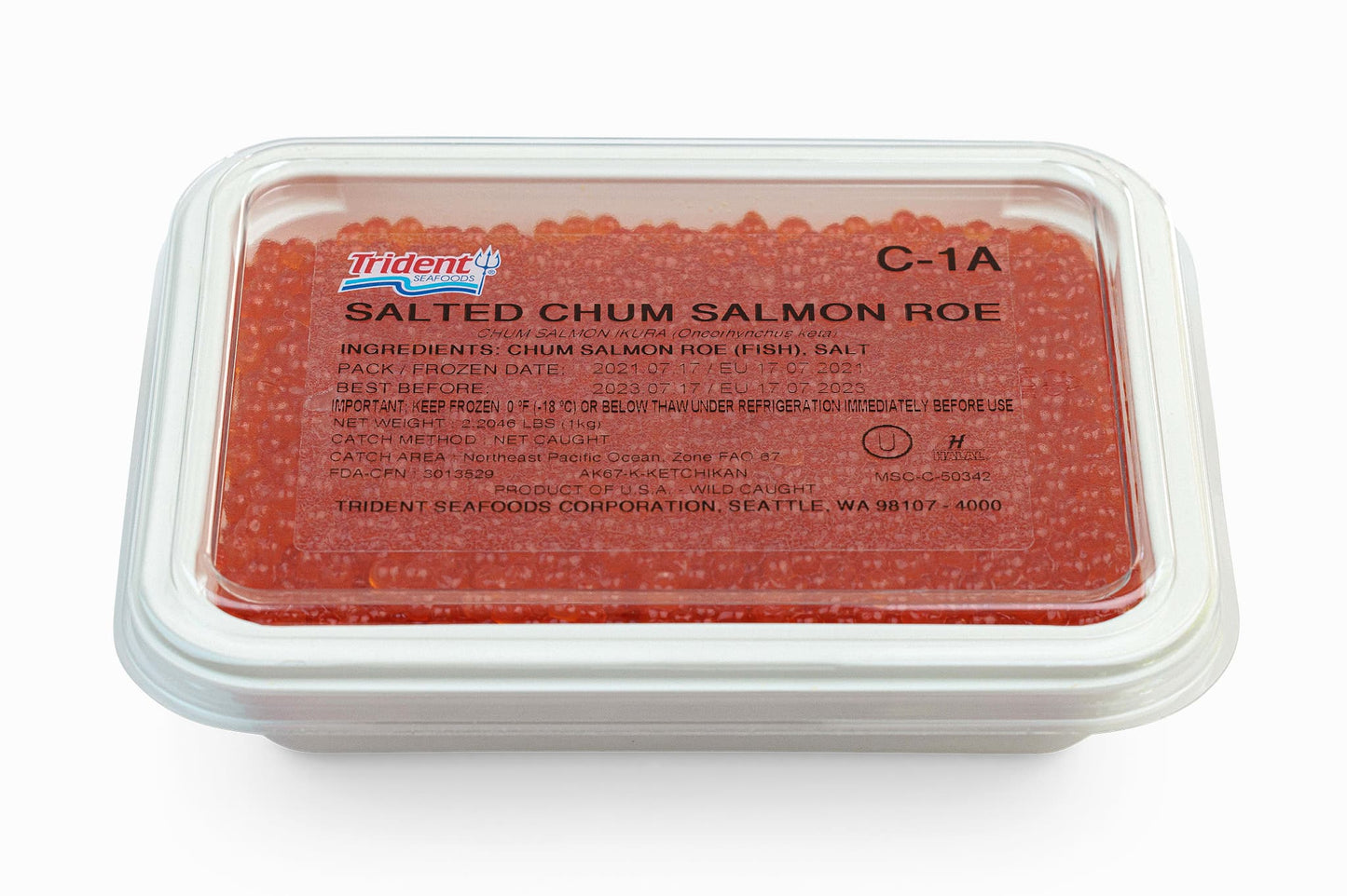 Wild Alaskan Chum Salmon Caviar Trident C-1A (Grade 3, 2024 SEASON) 35.2 oz