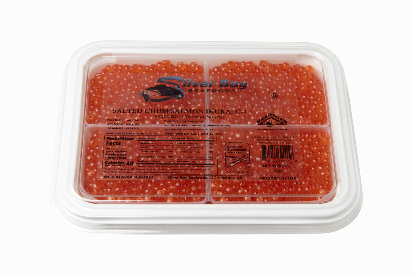Wild Alaskan Chum Salmon Red Caviar Silver Bay (Grade 1, 2025 SEASON)
