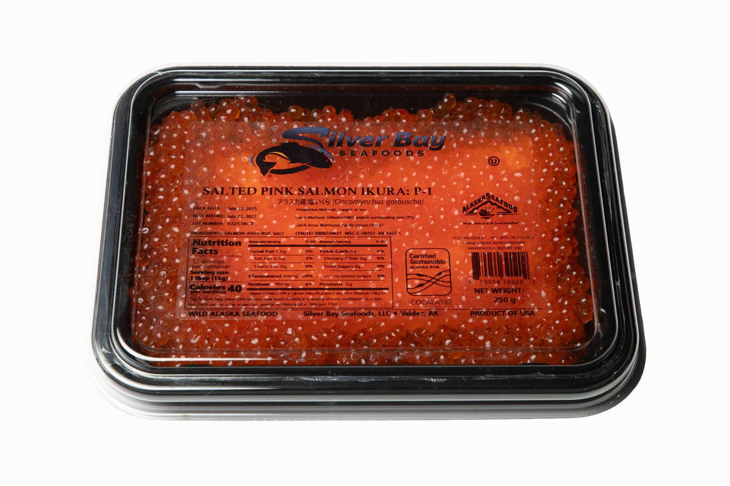 Wild Alaskan Pink Salmon Red Caviar Silver Bay (Grade 1, 2025 SEASON)