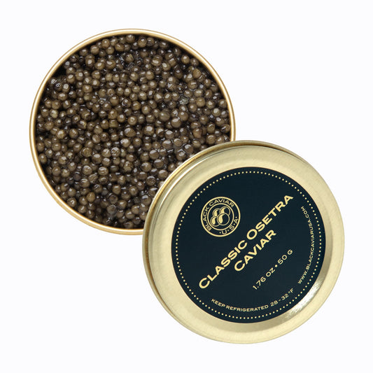 Classic Osetra Caviar 1.76 oz open, with id.