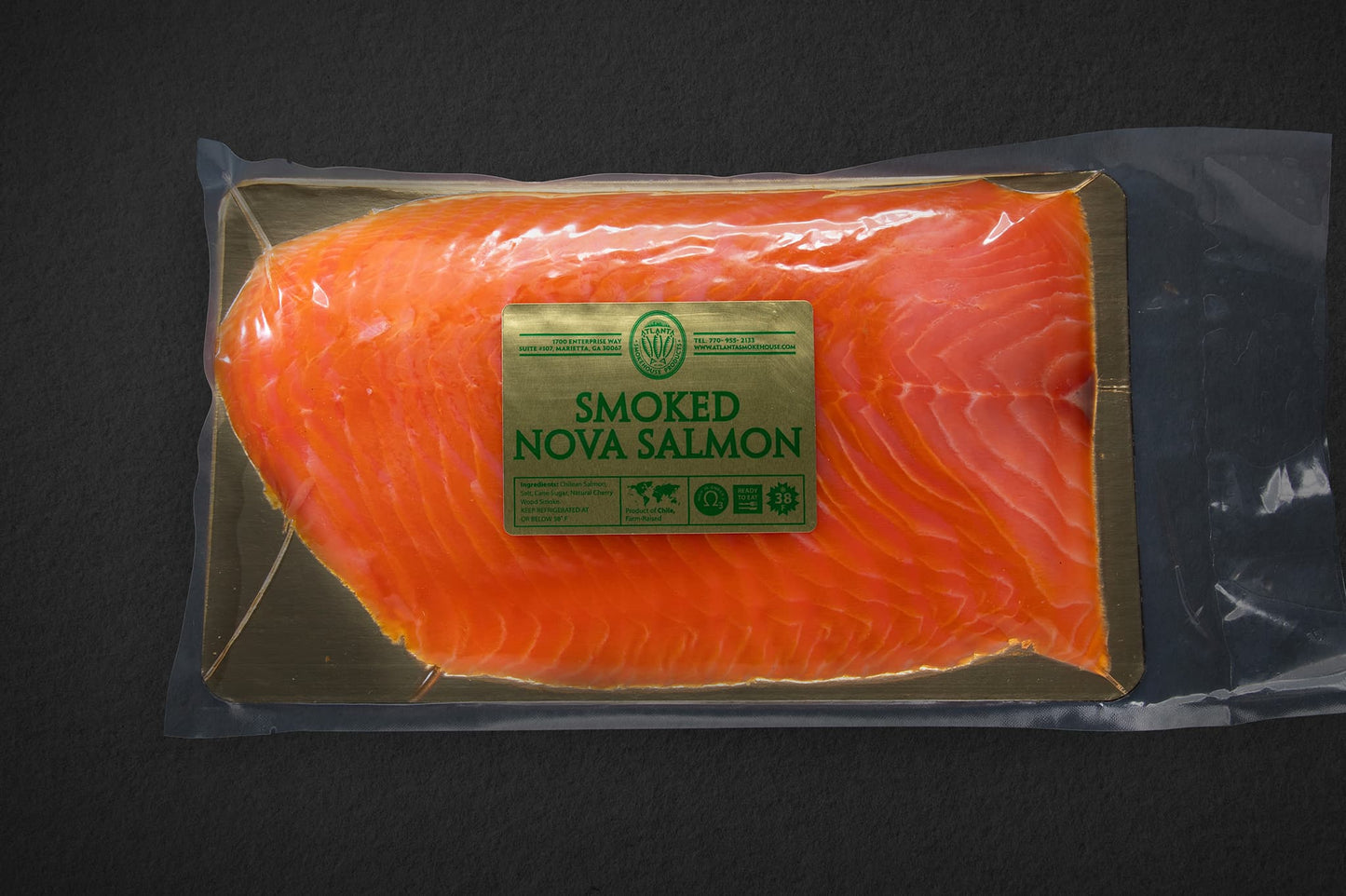 Cold Smoked Chilean Nova Salmon (sliced) 1.0 - 1.2 lb.