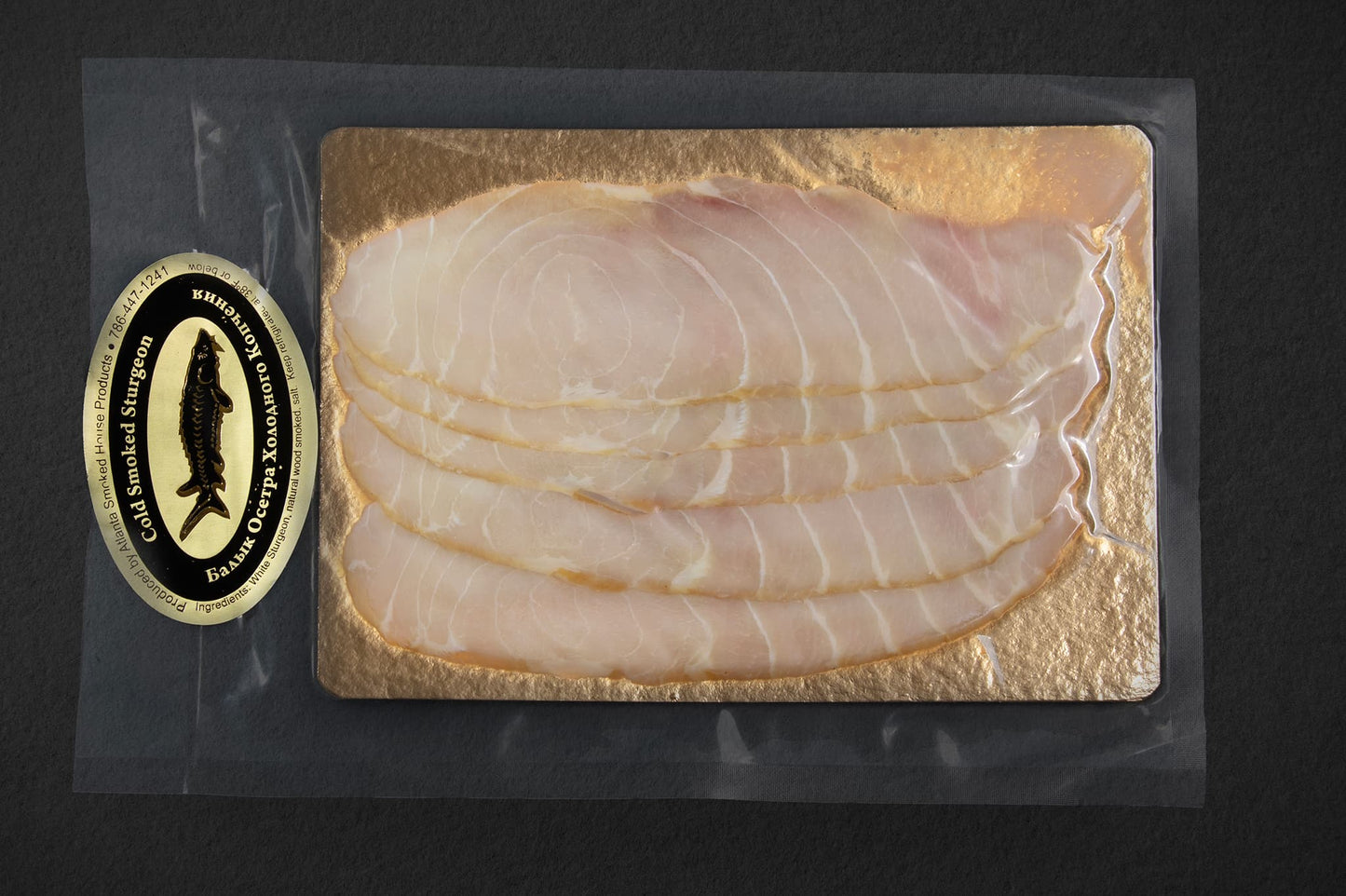 Cold Smoked White Sturgeon (sliced) 0.8 - 1.0 lb.