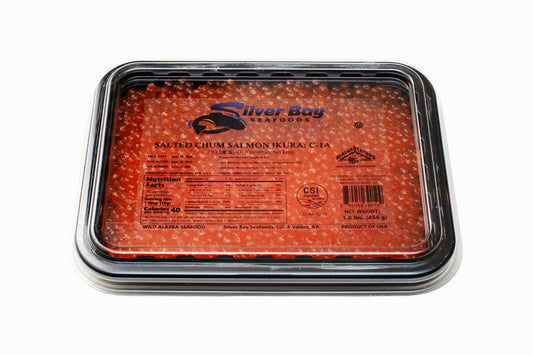Wild Alaskan Chum Salmon Caviar Silver Bay C-1A (Grade 1, 2026 SEASON) 16 oz