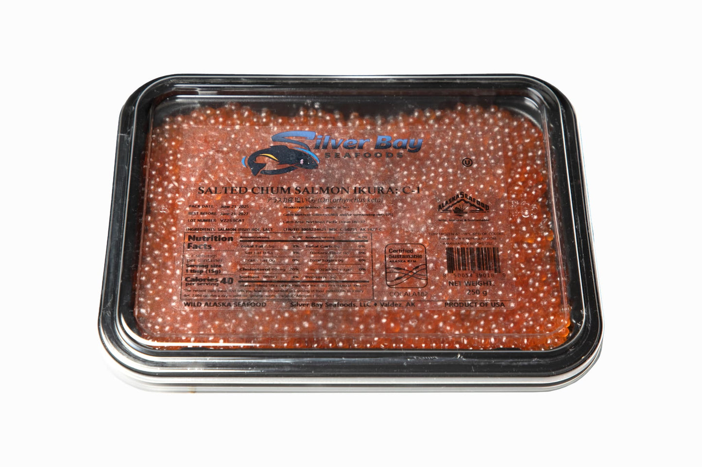 Wild Alaskan Chum Salmon Red Caviar Silver Bay (Grade 1, 2025 SEASON)